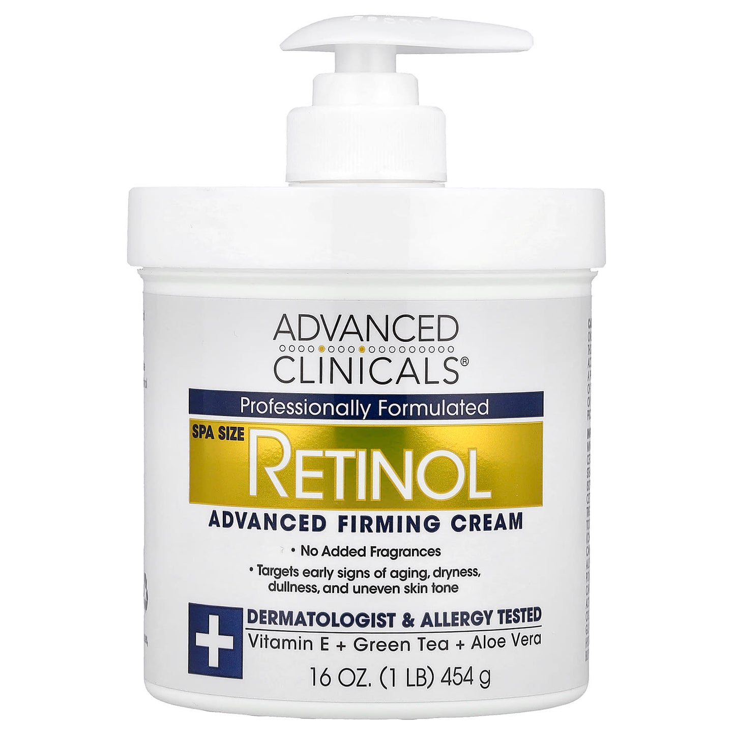 Advanced Clinicals Retinol Firming Cream, 16 oz (454g) - Image 1