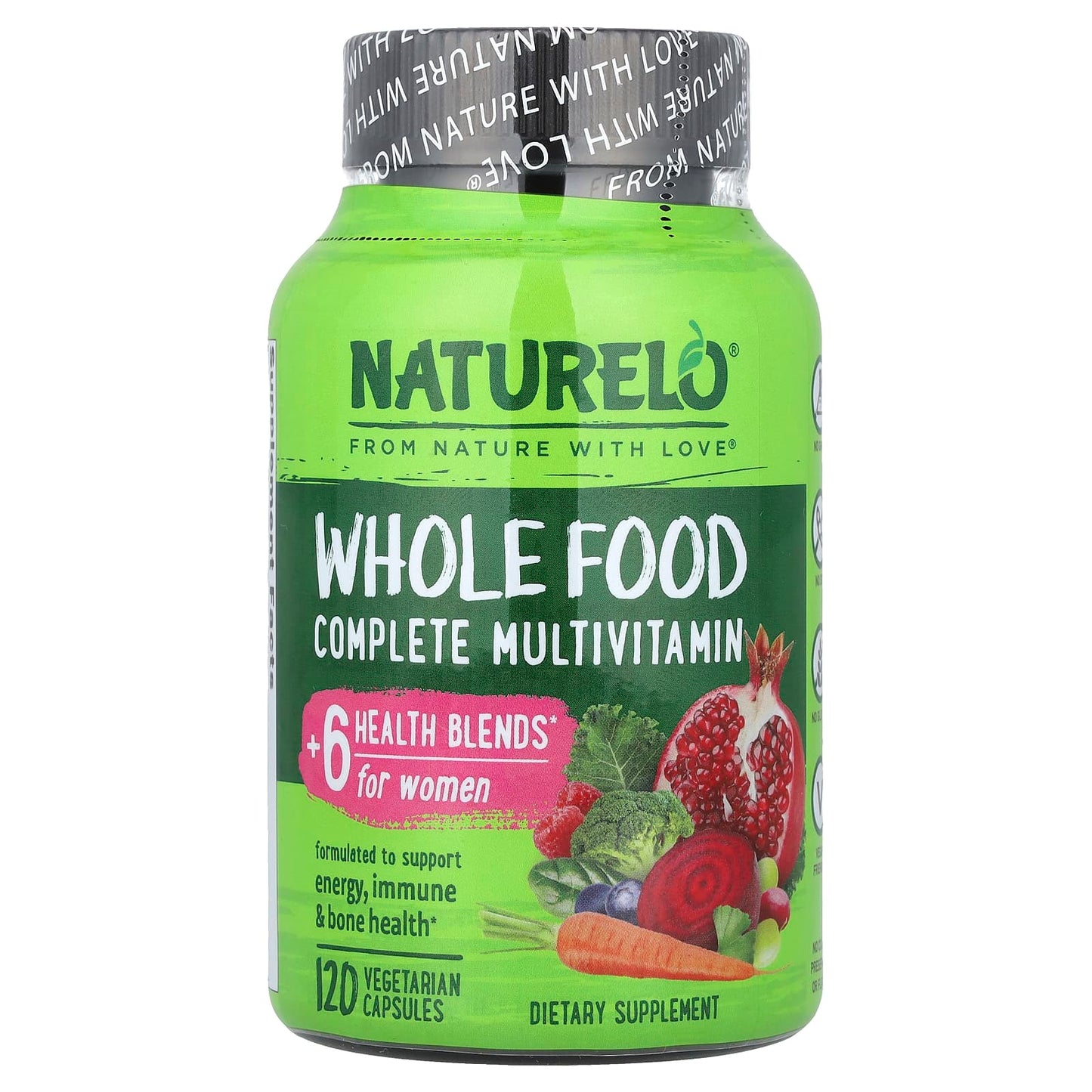 NATURELO, Whole Food Complete Multivitamin, For Women, 120 Vegetarian Capsules - Image 1