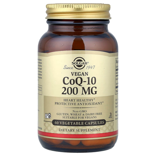 Solgar, Vegan CoQ-10, 200 mg, 60 Vegetable Capsules - Image 1