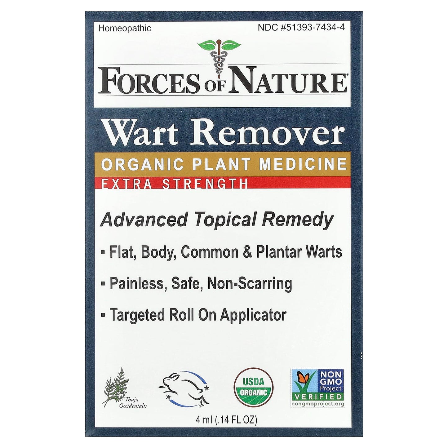 USDA Certified Organic Wart Remover for Common & Plantar Warts - Image 1