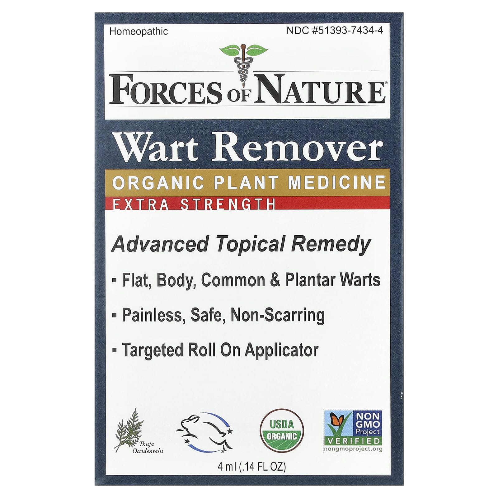 USDA Certified Organic Wart Remover for Common & Plantar Warts - Image 1