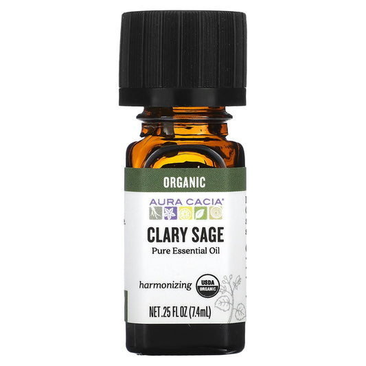 Aura Cacia Organic Clary Sage Essential Oil, 100% Pure & USDA Certified - Image 1