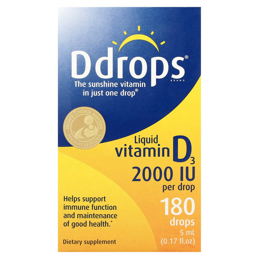 Ddrops Liquid Vitamin D3 2000 IU, 0.17 fl oz (5 ml) - Boost Immune Function - Image 1