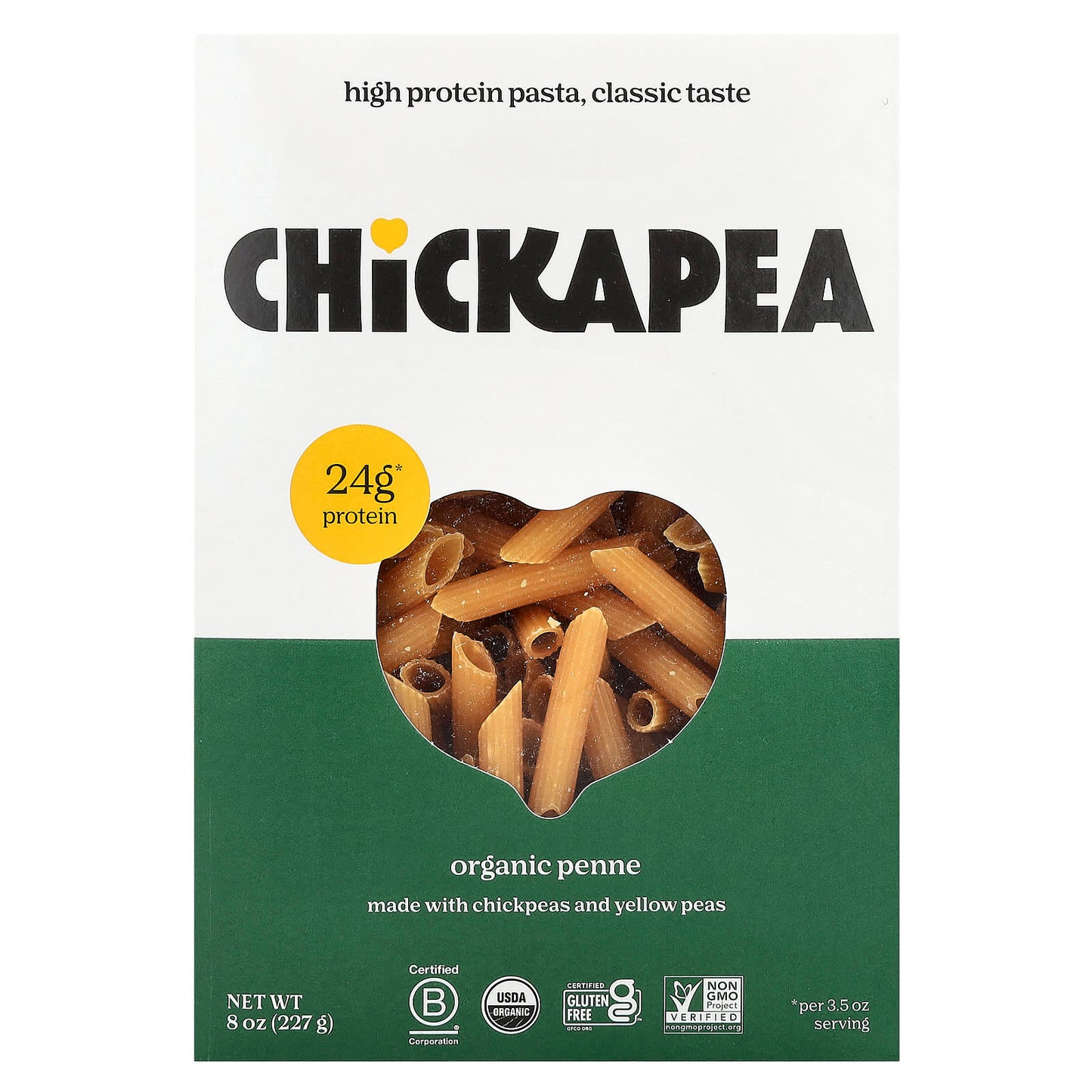 High-Protein, Organic Penne Pasta - Vegan, Gluten-Free, 8 oz (227g) - Image 1