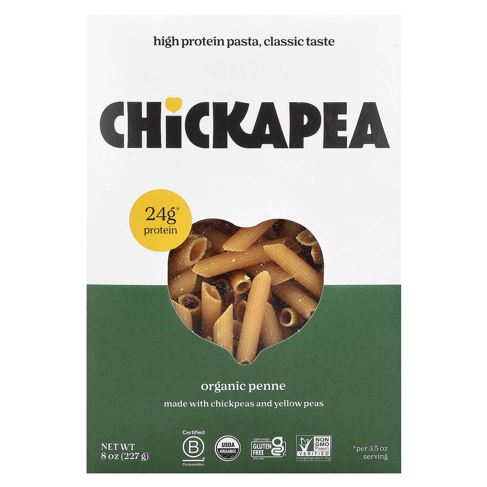 High-Protein, Organic Penne Pasta - Vegan, Gluten-Free, 8 oz (227g) - Image 1