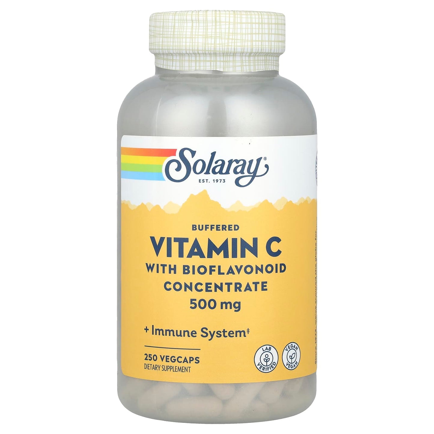 Solaray, Buffered Vitamin C with Bioflavonoid Concentrate, 500 mg, 250 VegCaps - Image 1
