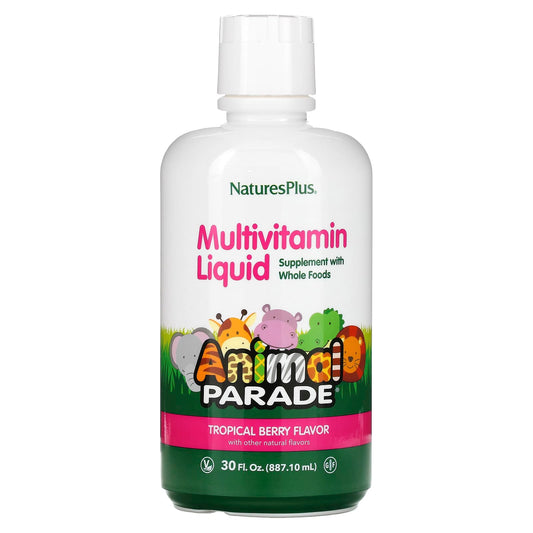 NaturesPlus, Animal Parade, Multivitamin Liquid, Tropical Berry, 30 fl oz (887.1 ml) - Image 1