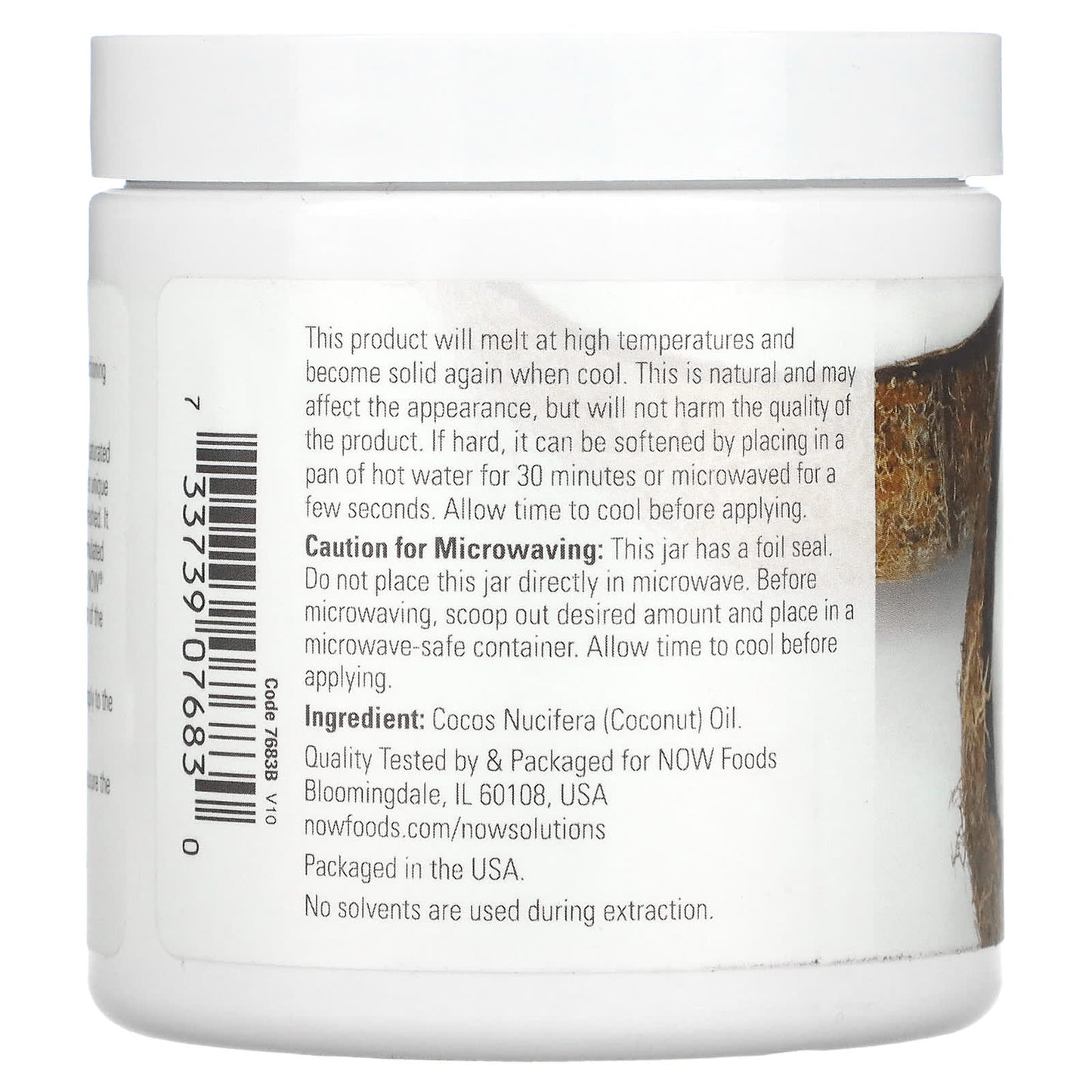 NOW Foods, Solutions, Coconut Oil, Natural, 7 fl oz (207 ml) - Image 2