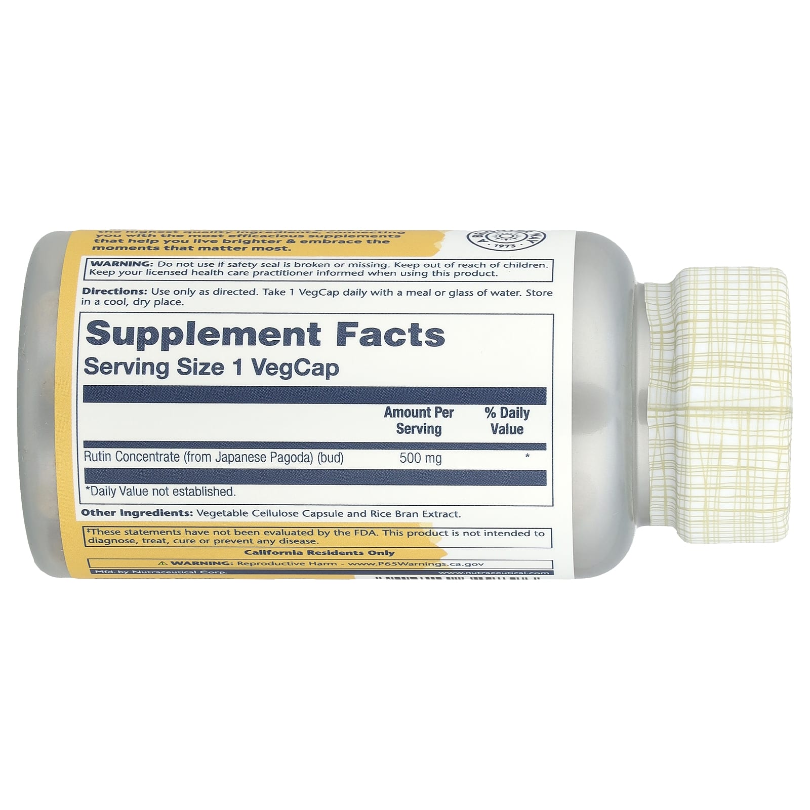Solaray, Rutin, 500 mg, 90 VegCaps - Image 2