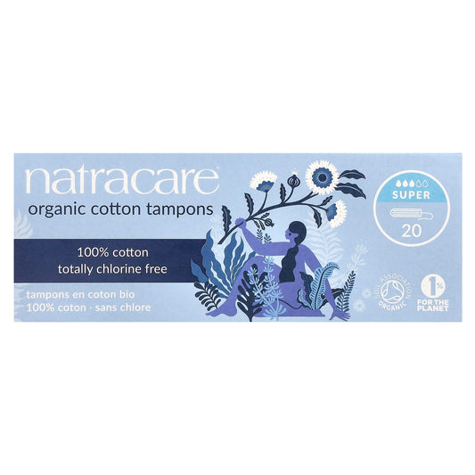 Natracare, Organic Cotton Tampons, Super, 20 Tampons - Image 1