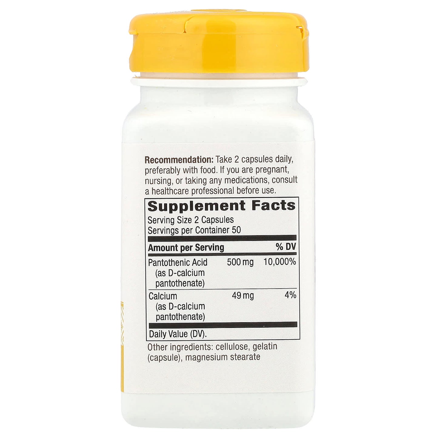 Nature's Way, Pantothenic Acid, Vitamin B5, 100 Capsules - Image 2