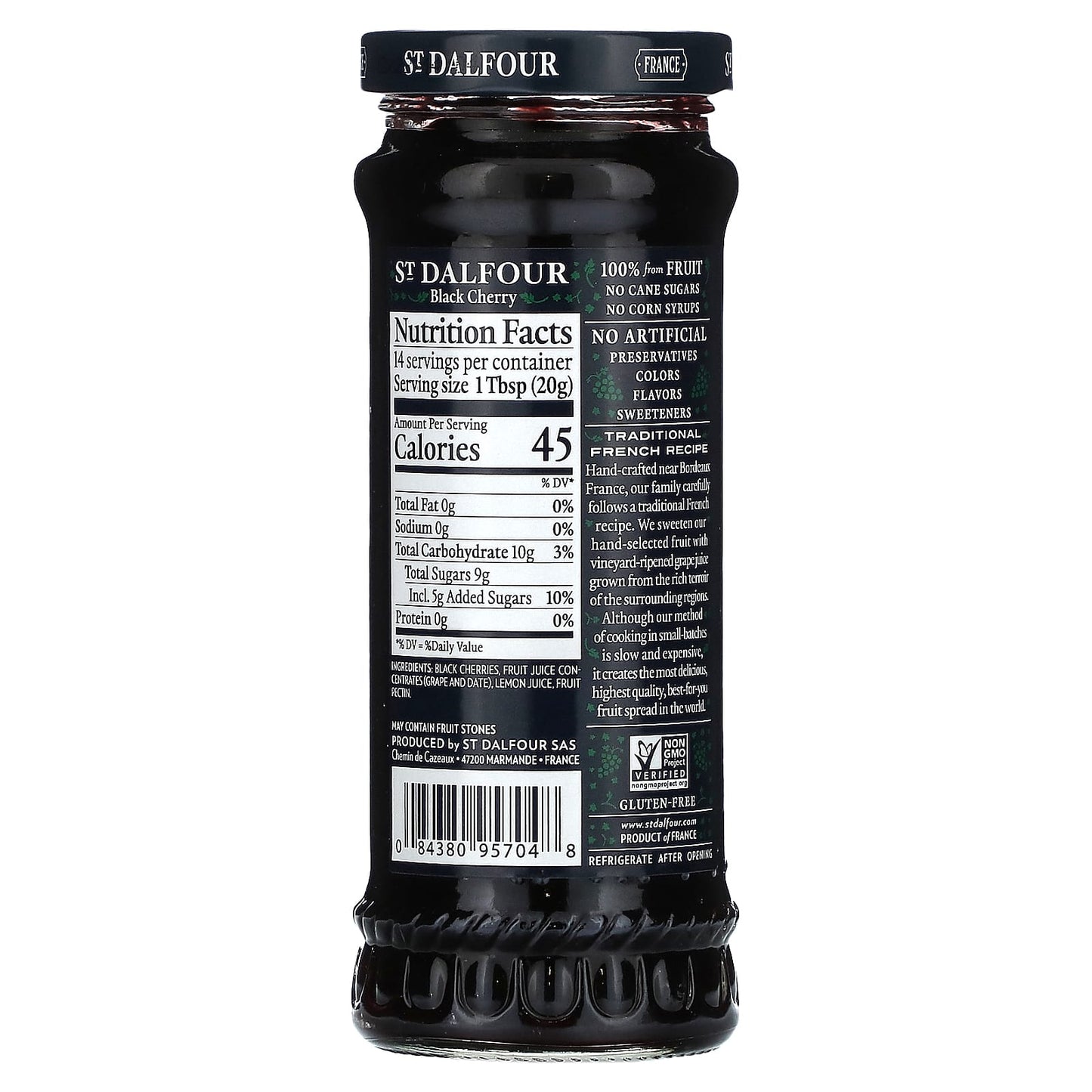 St. Dalfour, Black Cherry Fruit Spread, 10 oz (284 g) - Image 2
