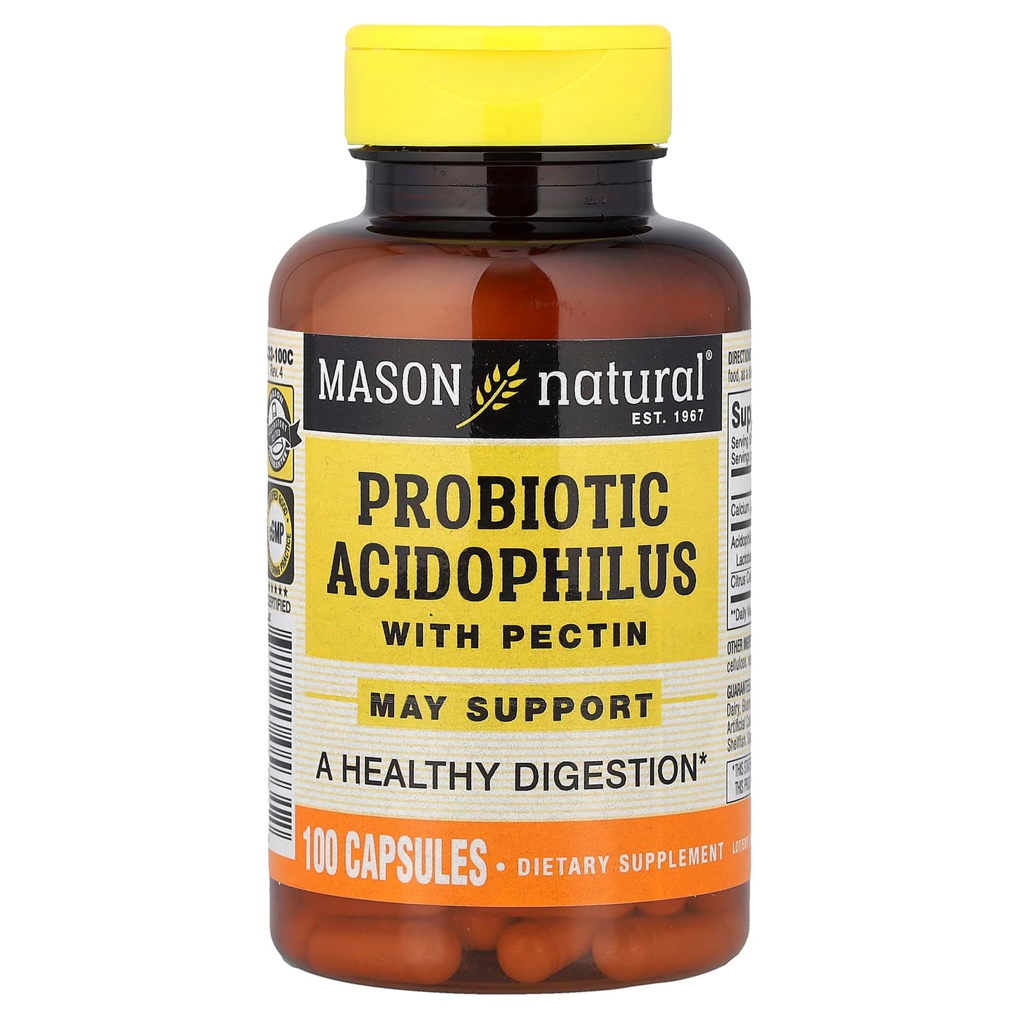 Mason Natural, Probiotic Acidophilus with Pectin, 100 Capsules - Image 1