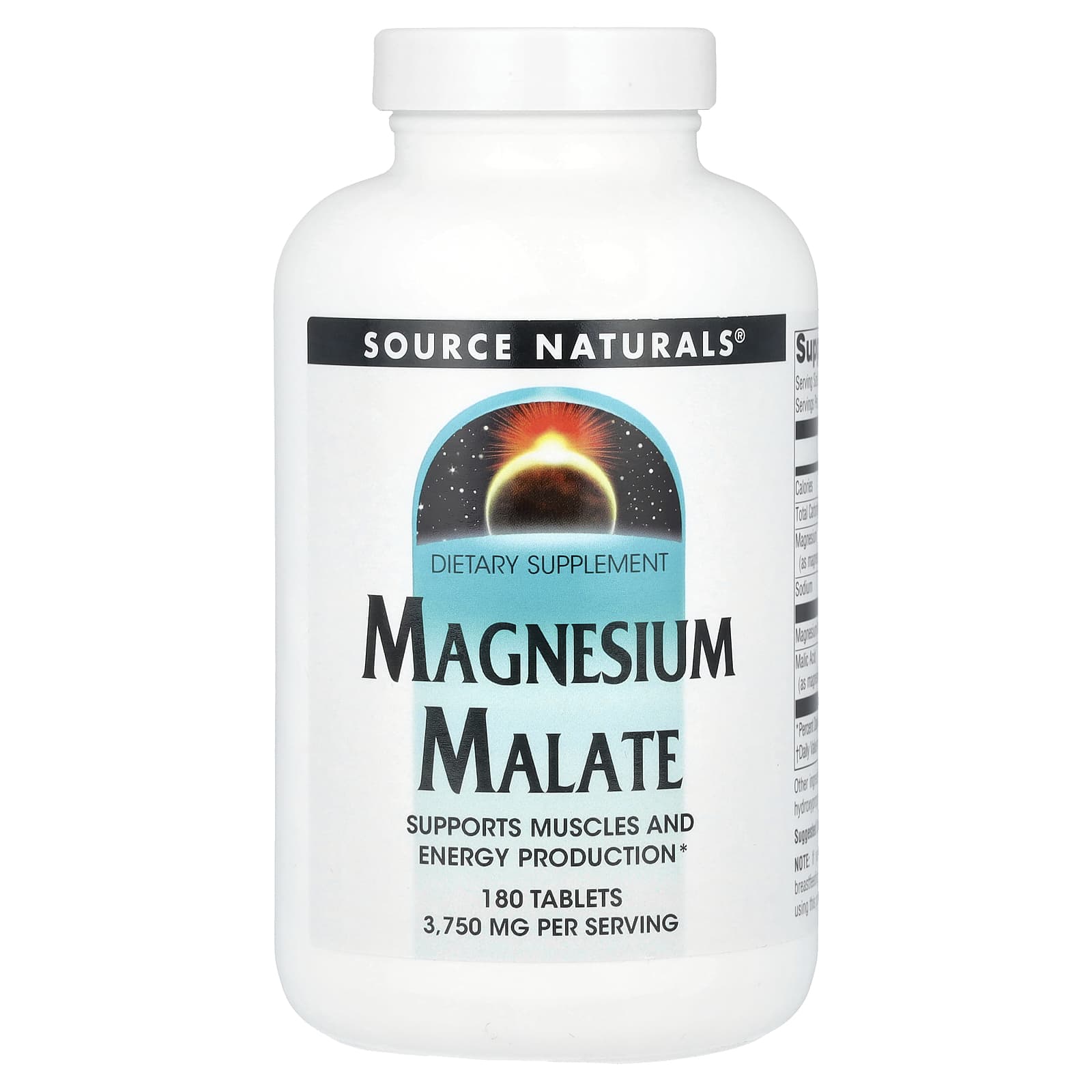 Source Naturals, Magnesium Malate, 180 Tablets - Image 1