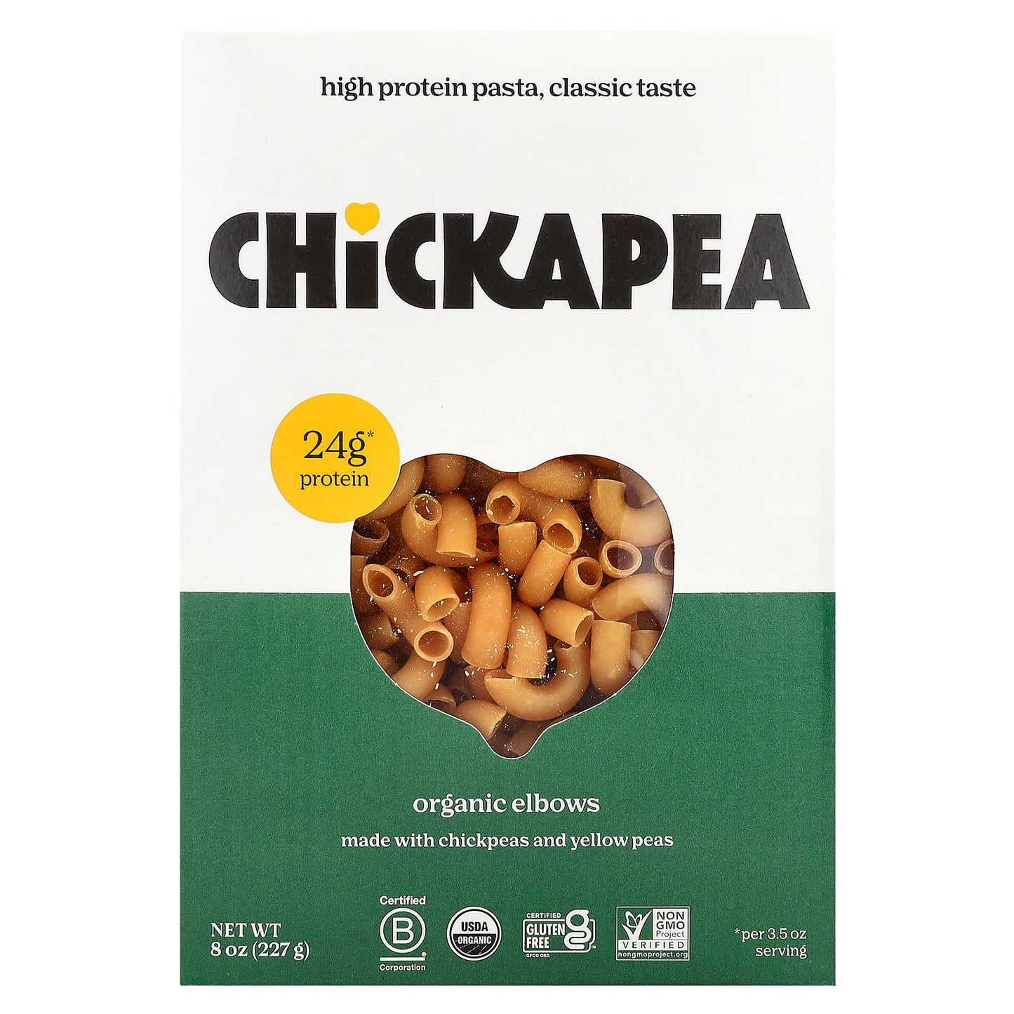 High-Protein Organic Pasta by Chickapea, 8 oz, Vegan & Gluten-Free - Image 1