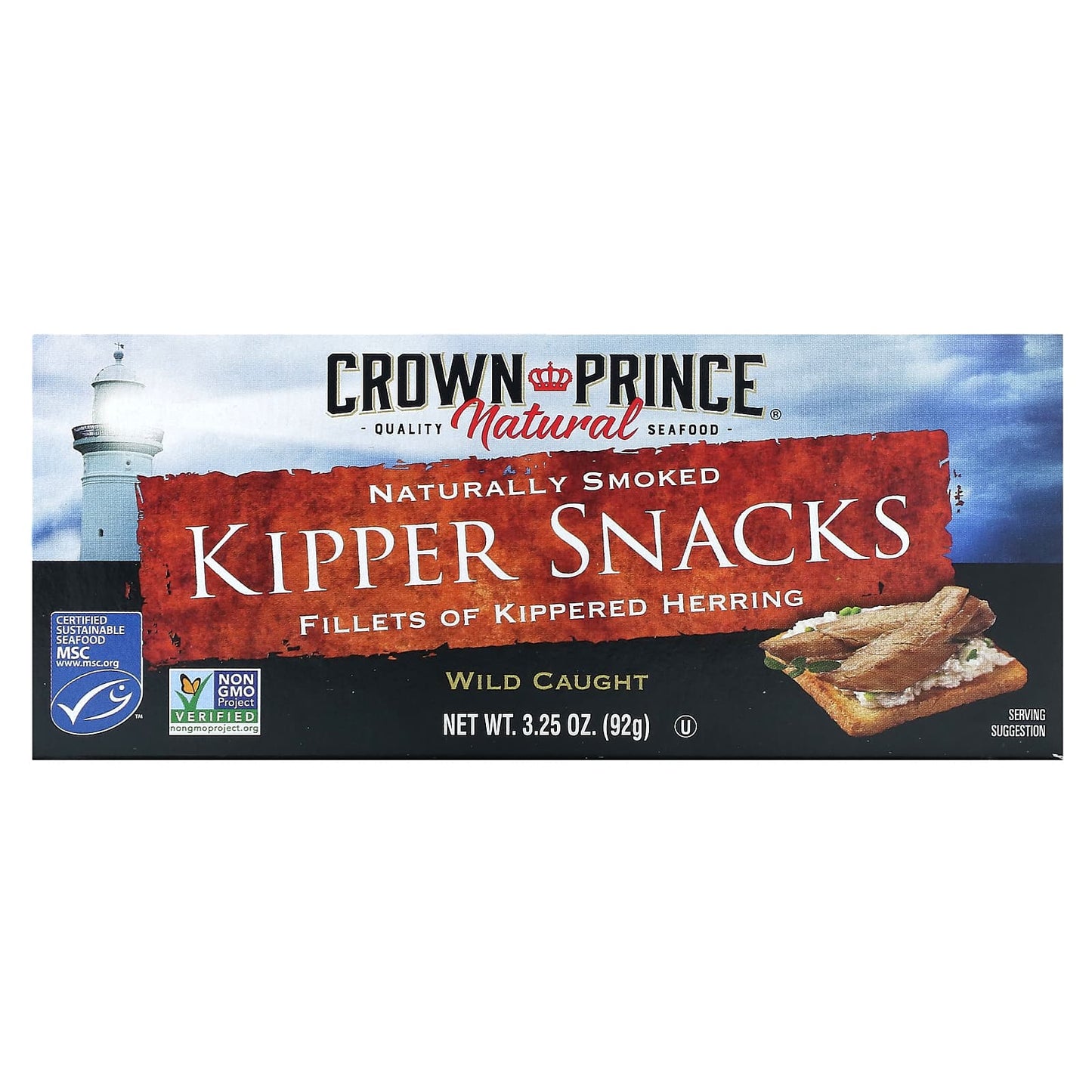 Naturally Smoked Kipper Snacks by Crown Prince Natural (3.25 oz, 92g) - Image 1