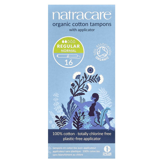 Natracare, Organic Cotton Tampons with Applicator, Regular, 16 Tampons - Image 1