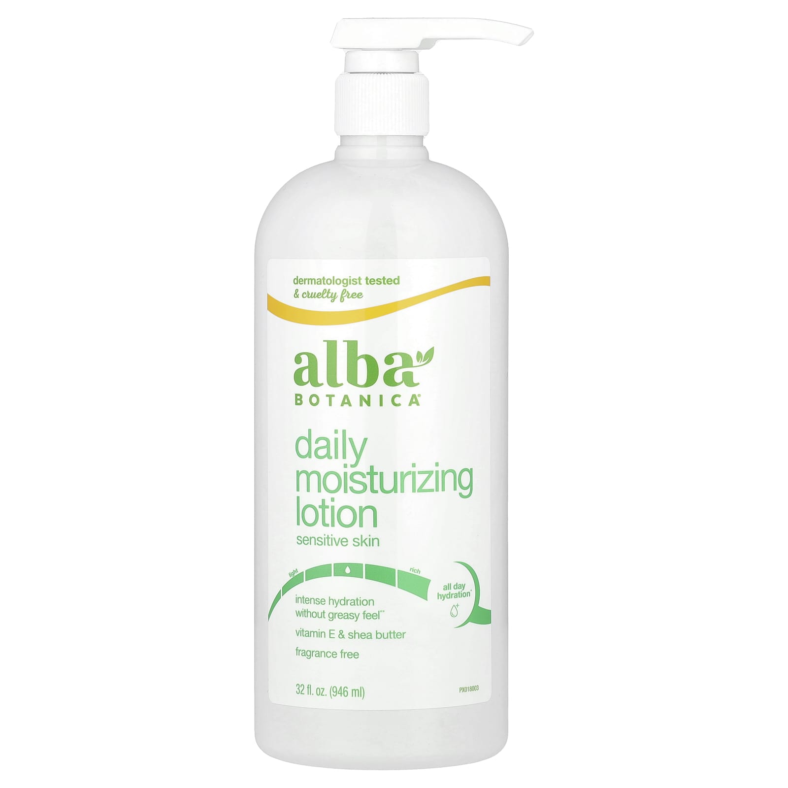 Alba Botanica Daily Moisturizing Lotion for Sensitive Skin, Fragrance Free, 32 fl oz - Image 1