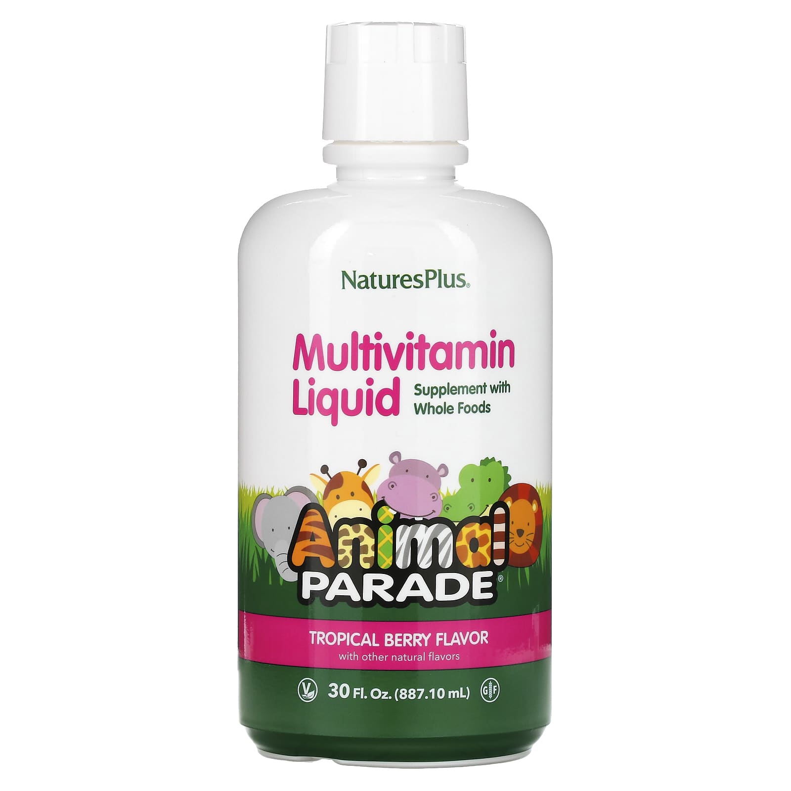 NaturesPlus, Animal Parade, Multivitamin Liquid, Tropical Berry, 30 fl oz (887.1 ml) - Image 1