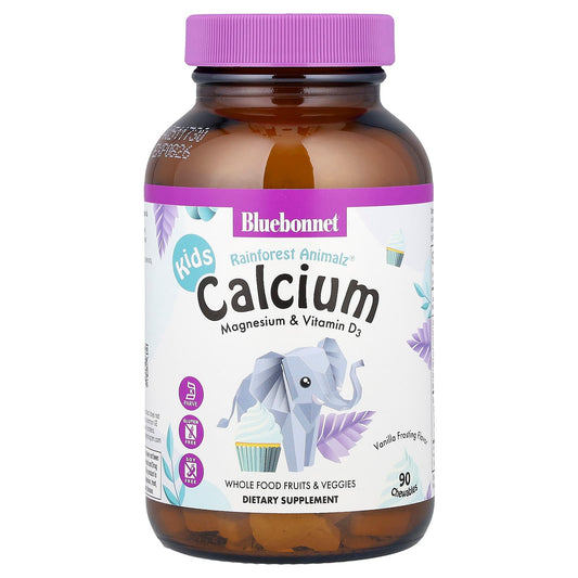 Rainforest Animalz Kids Calcium & Vitamin D3 Chewables - Vanilla Frosting - Image 1