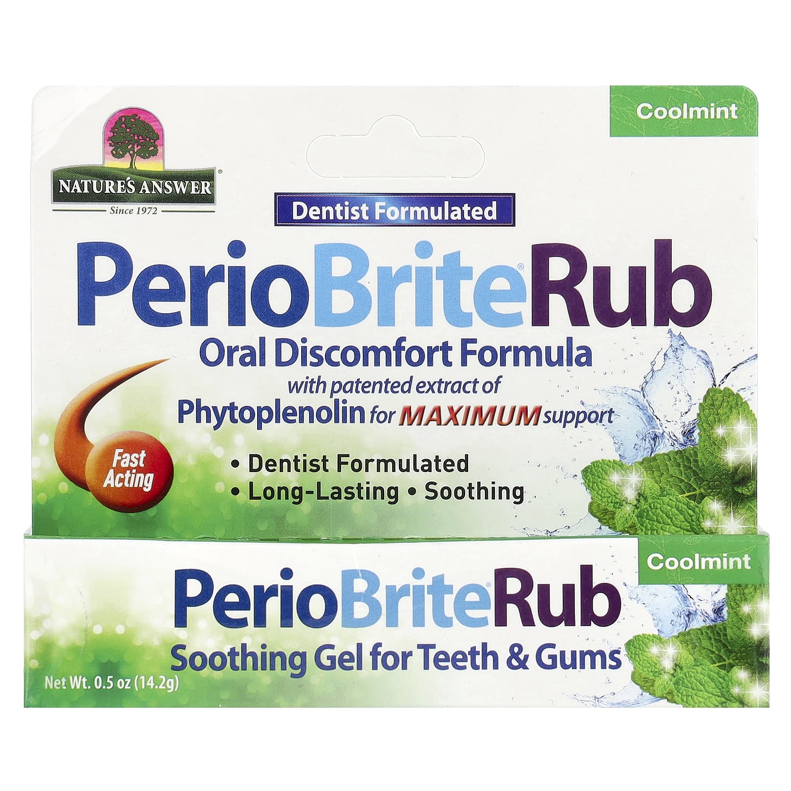 Nature's Answer, PerioBrite®Rub, Soothing Gel for Teeth & Gums, Coolmint, 0.5 oz (14.2 g) - Image 2