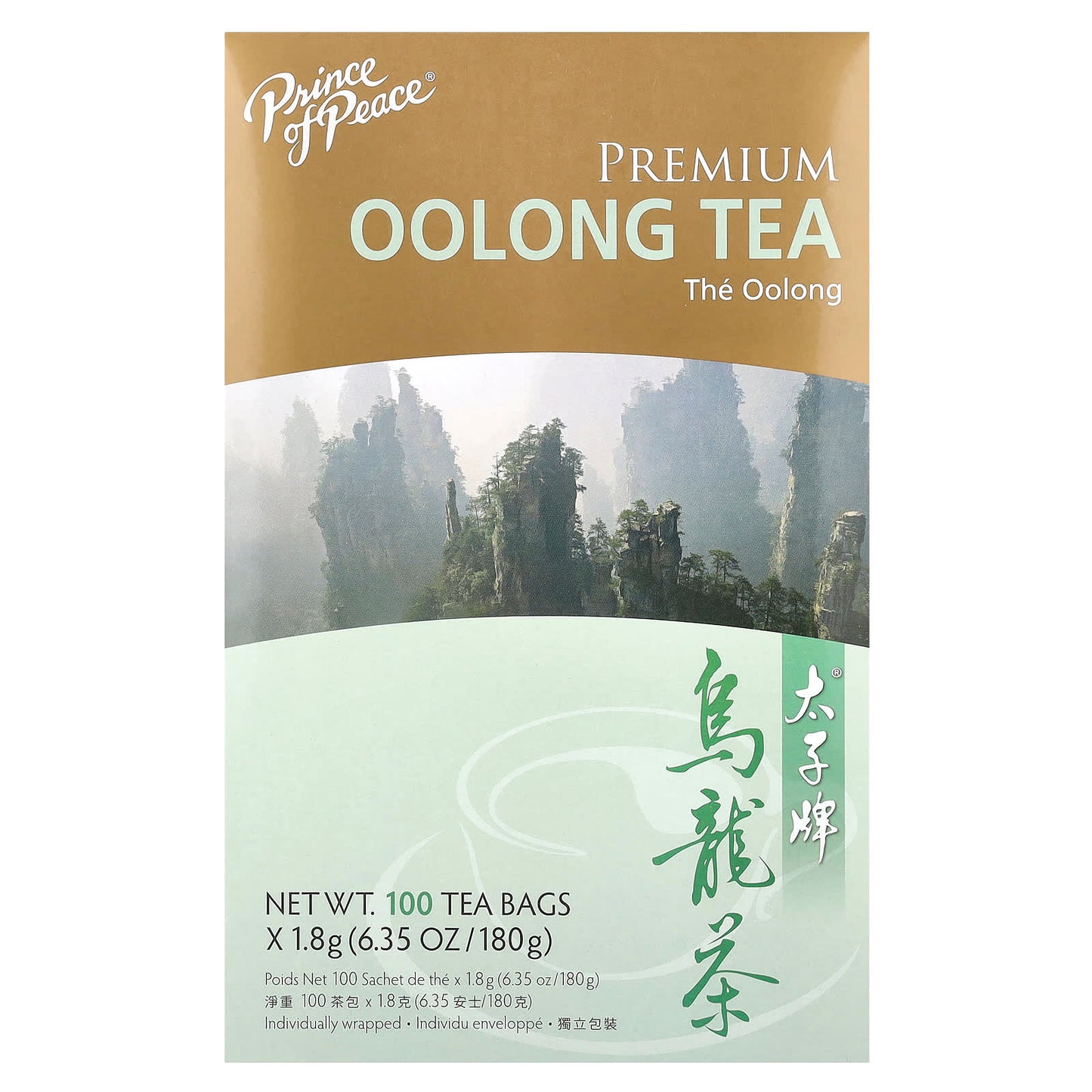 Prince of Peace, Premium Oolong Tea, 100 Tea Bags,  6.35 oz (180 g) - Image 1