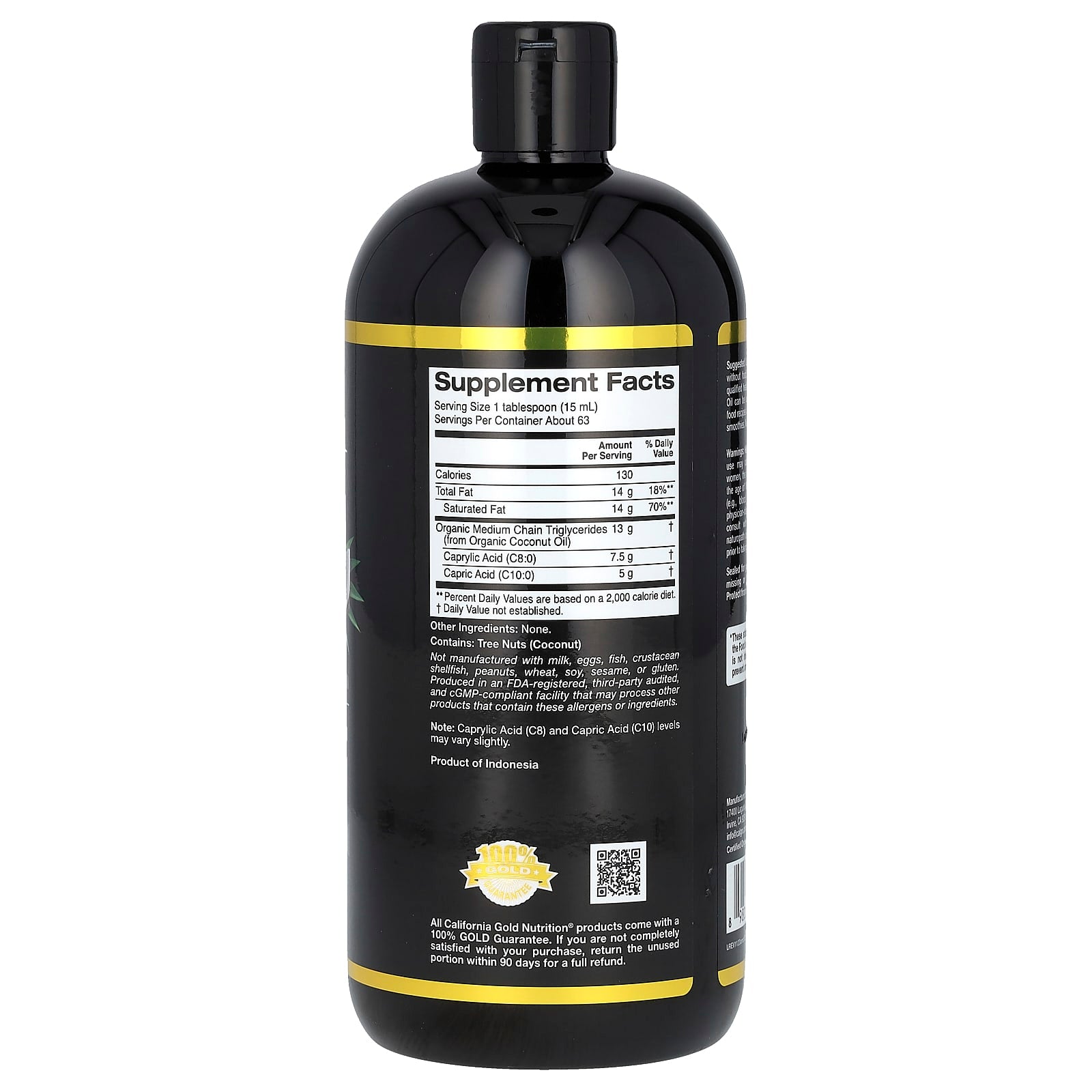 California Gold Sport Organic MCT Oil 32fl oz - Image 2