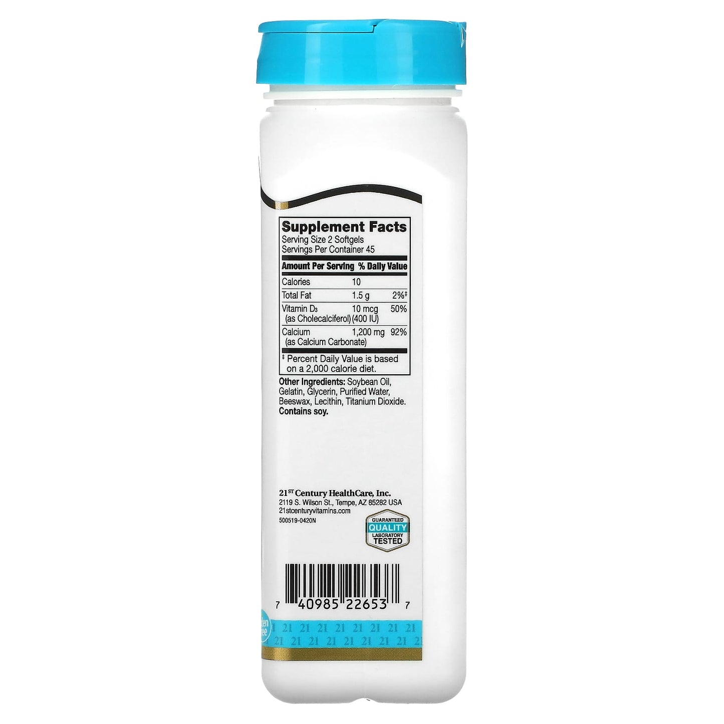 21st Century Liquid Filled Calcium Plus D3, 90 Rapid Release Softgels - Image 2