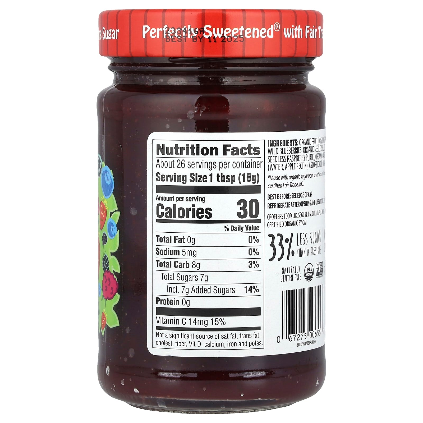Organic Berry Harvest Spread by Crofter's Organic, 16.5 oz (468g) - Image 2