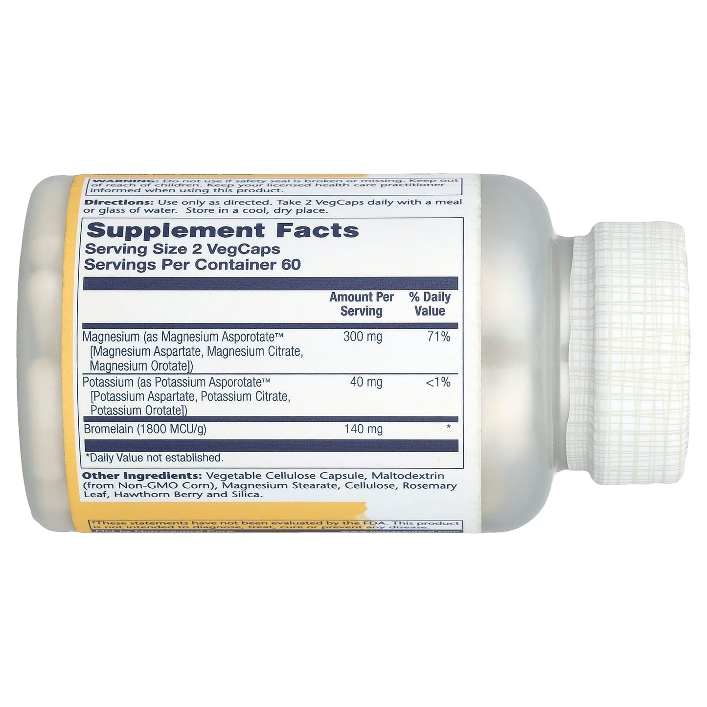 Solaray, Magnesium Potassium Asporotates™ with Bromelain, 120 VegCaps - Image 2