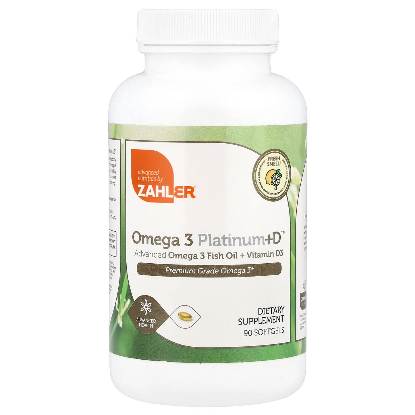 Zahler, Omega 3 Platinum+D™, Advanced Omega 3 Fish Oil + Vitamin D3, 90 Softgels - Image 1