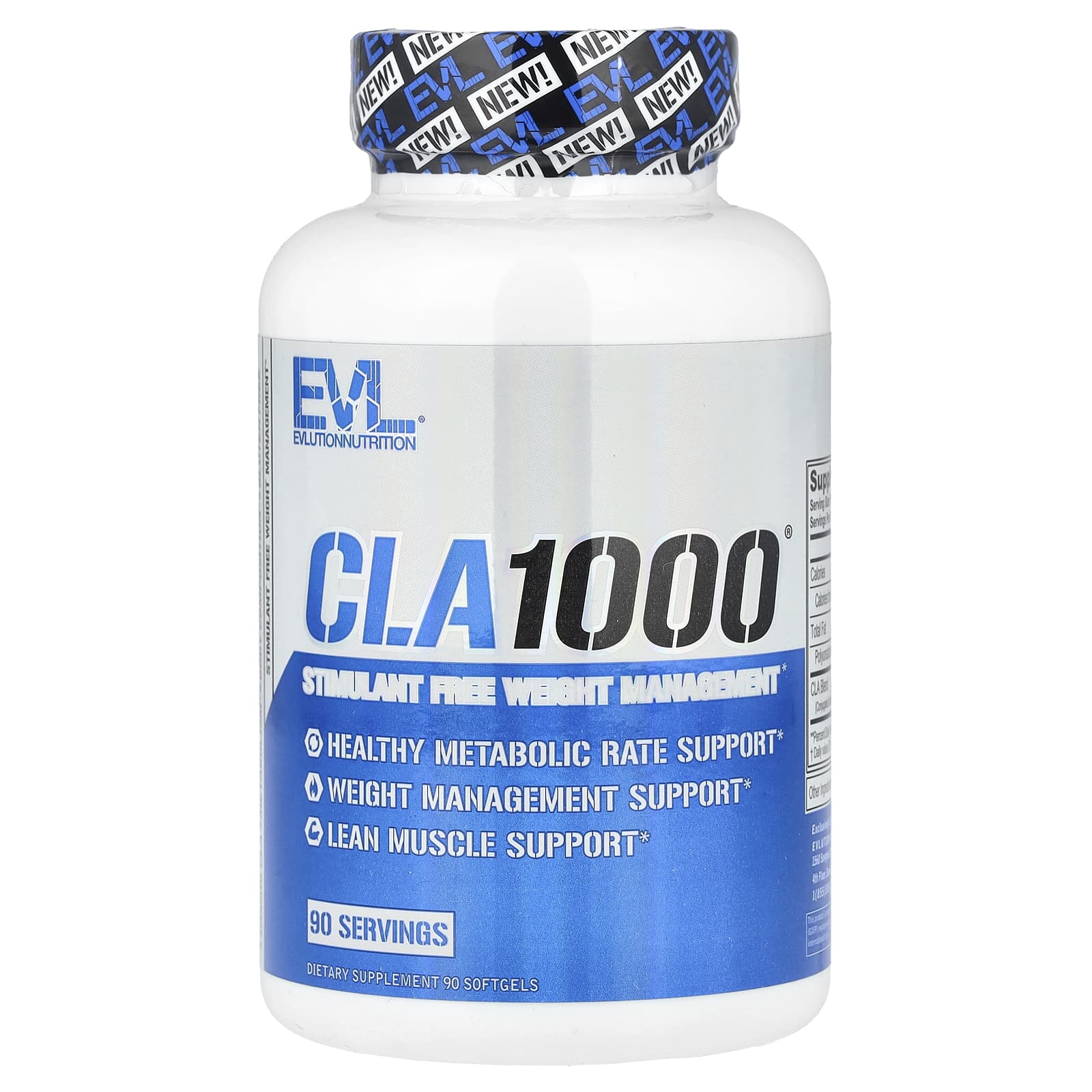 EVLution Nutrition CLA1000 Weight Management Supplement 90 Softgels - Image 1