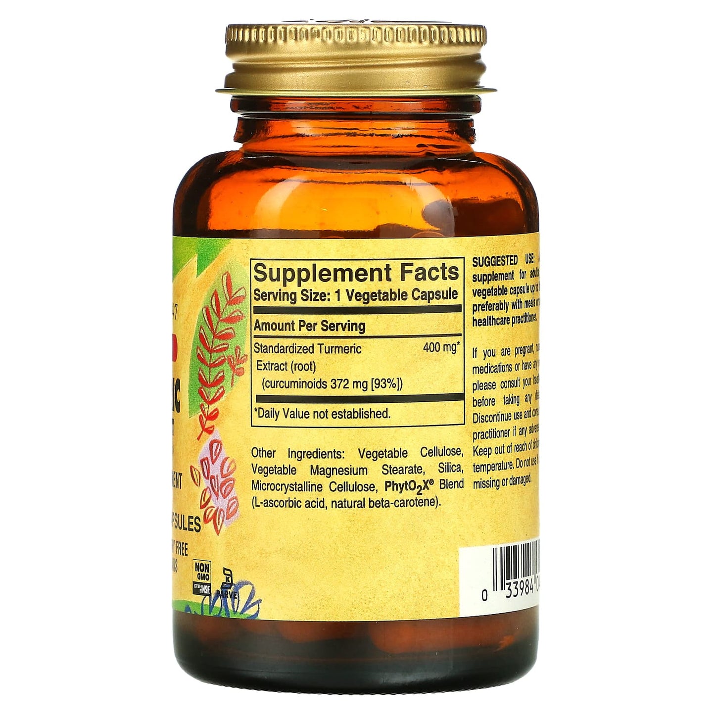 Solgar, Turmeric Root Extract, 60 Vegetable Capsules (400 mg per Capsule)