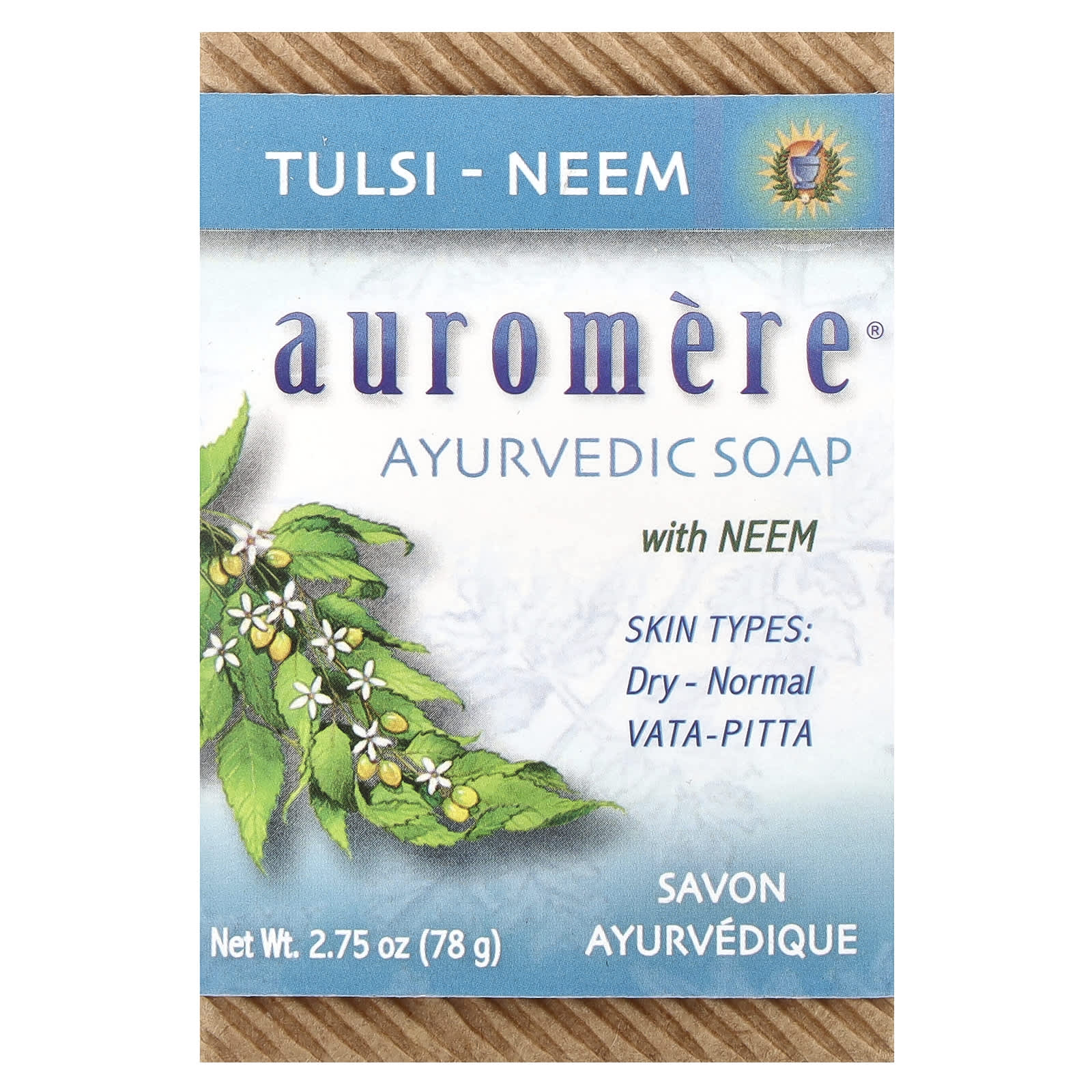 Auromere Ayurvedic Neem Soap for Dry Skin, Vegan, Cruelty-Free - Image 1