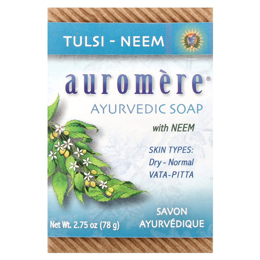 Auromere Ayurvedic Neem Soap for Dry Skin, Vegan, Cruelty-Free - Image 1