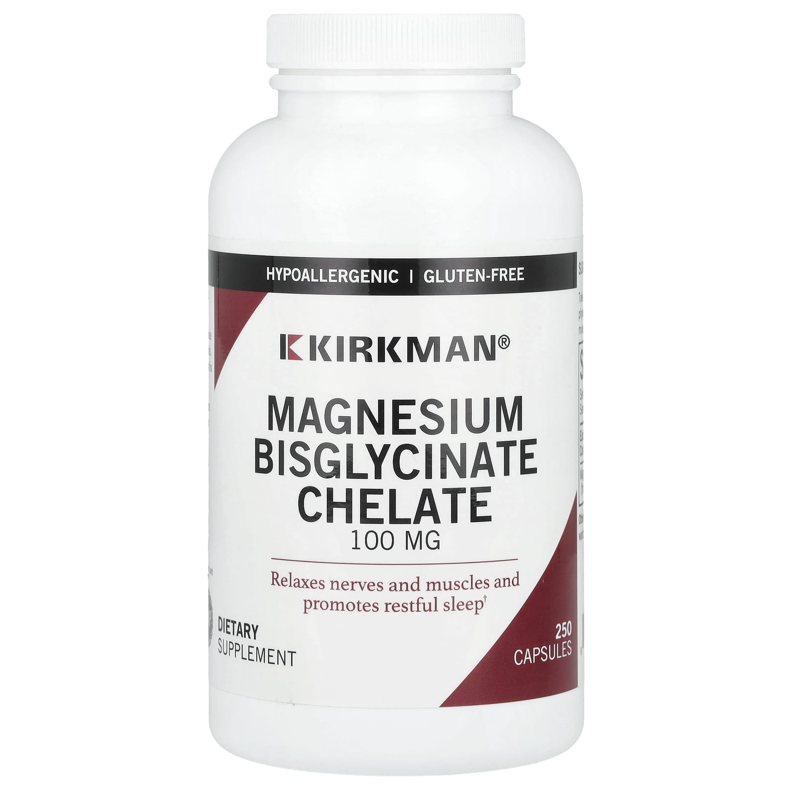 Kirkman Labs, Magnesium Bisglycinate Chelate, 100 mg, 250 Capsules - Image 1