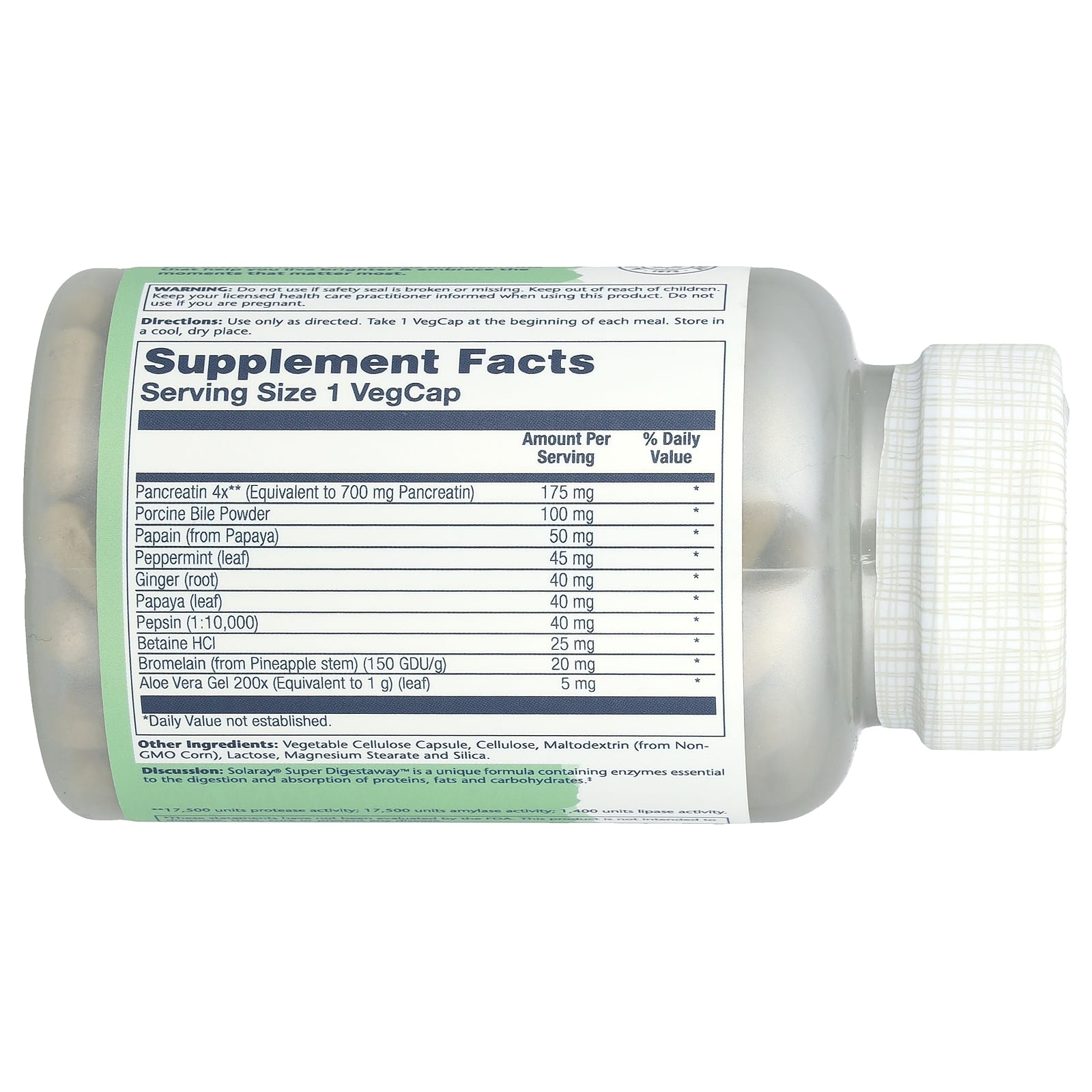 Solaray, Super Digestaway™, 180 VegCaps - Image 2