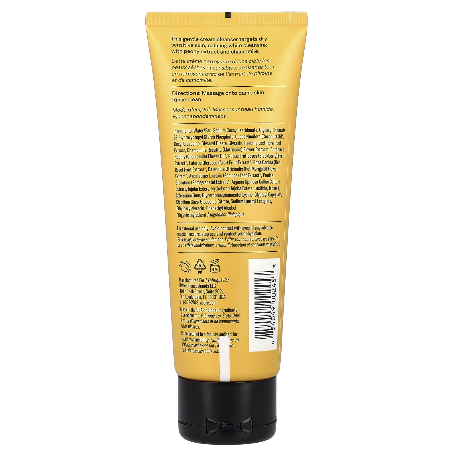 Sensitive Skin Cream Cleanser by Acure - Soothing & Non-Irritating - Image 2