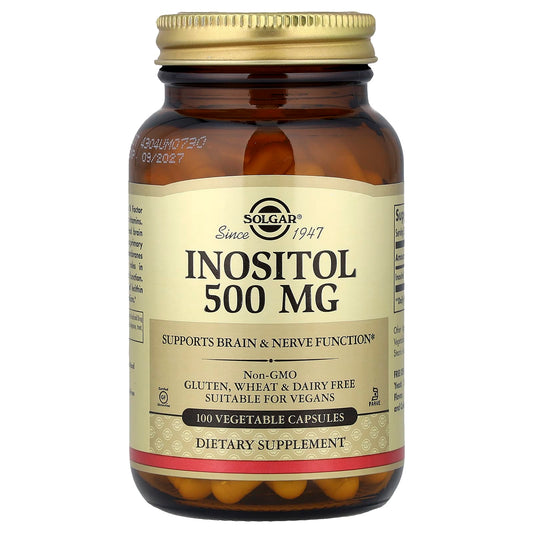 Solgar, Inositol, 500 mg, 100 Vegetable Capsules - Image 1