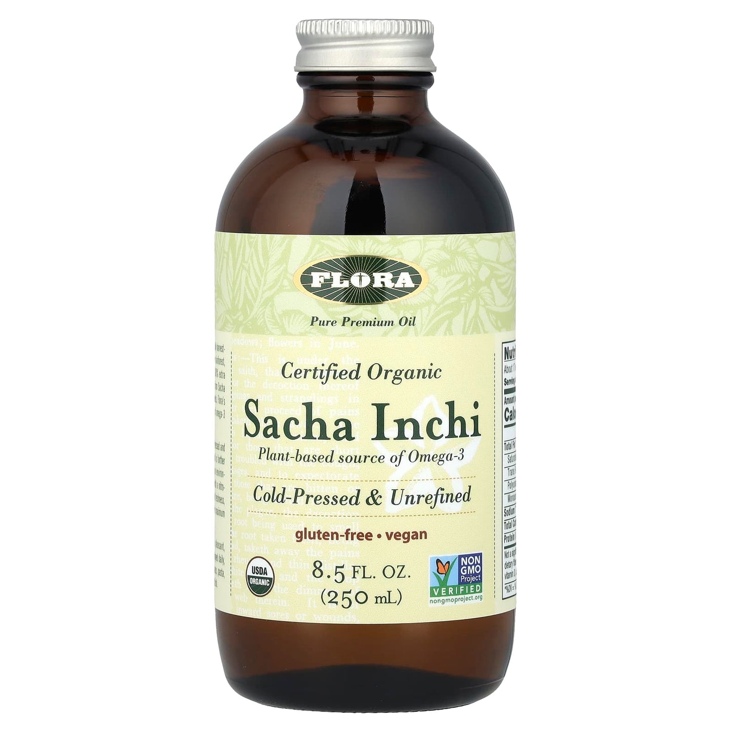 Certified Organic Sacha Inchi Oil, 8.5 fl oz (250 ml) - Vegan, Gluten-Free, Non-GMO - Image 1