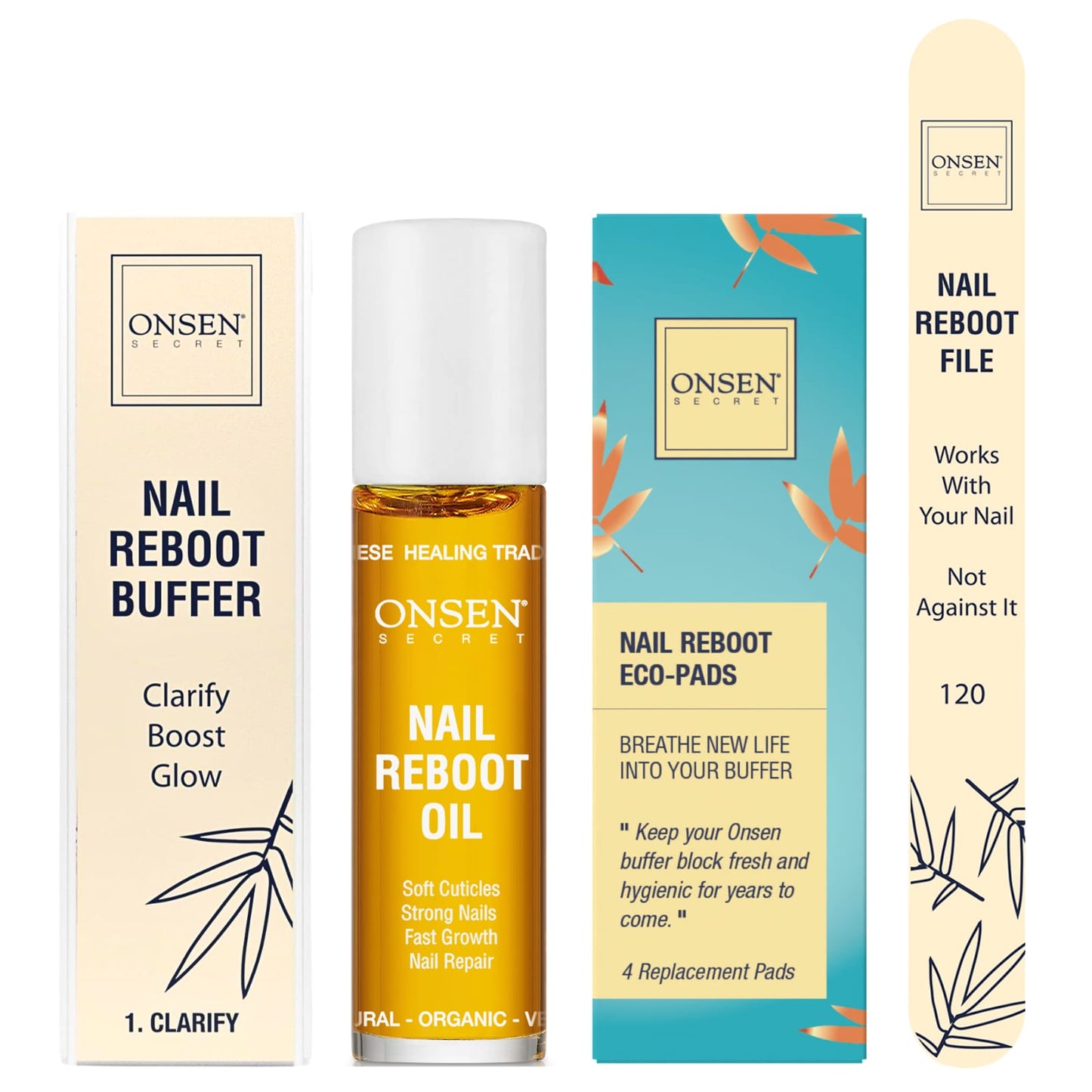 Onsen Secret, Nail Reboot Kit with Oil , 7 Piece Kit - Image 1