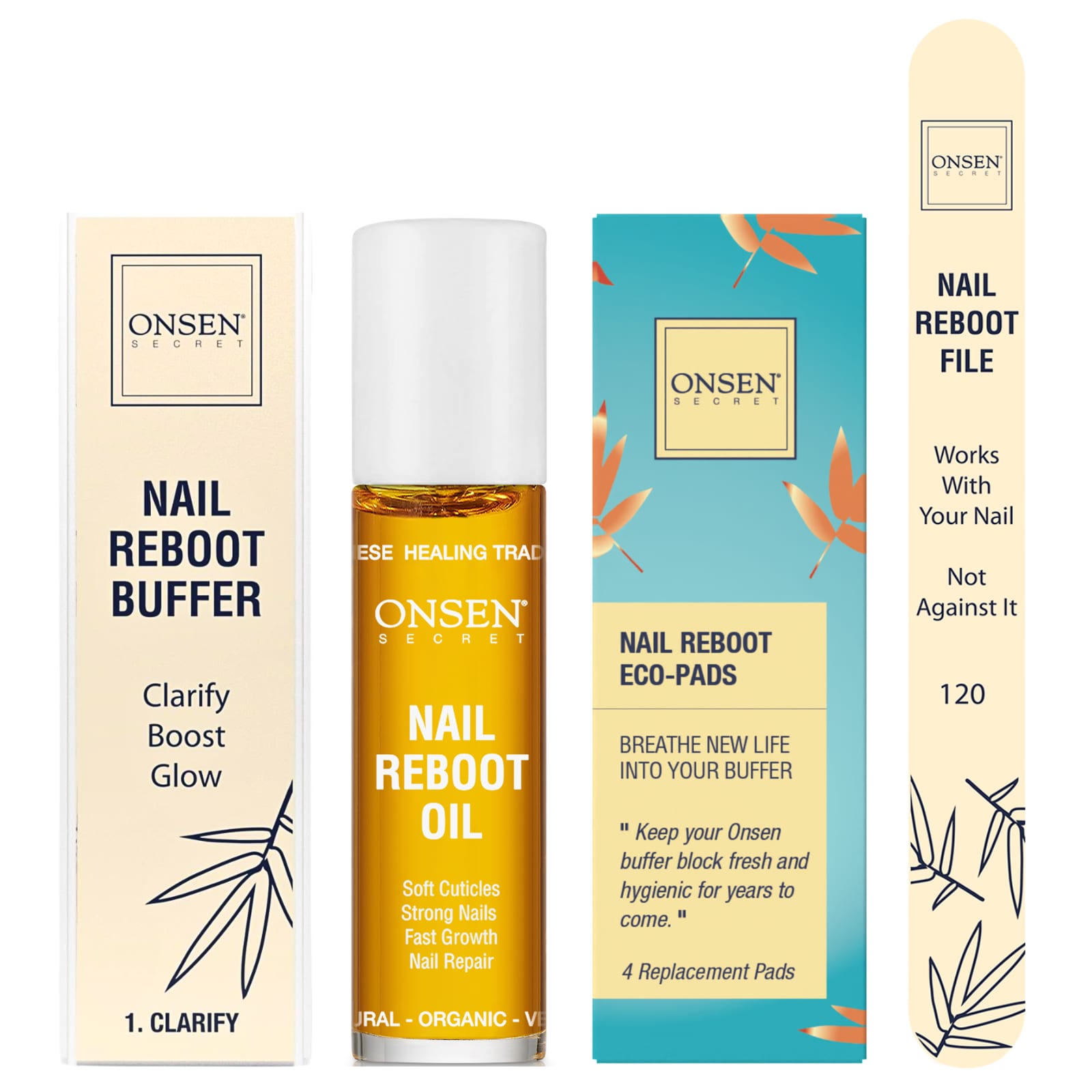 Onsen Secret, Nail Reboot Kit with Oil , 7 Piece Kit - Image 1