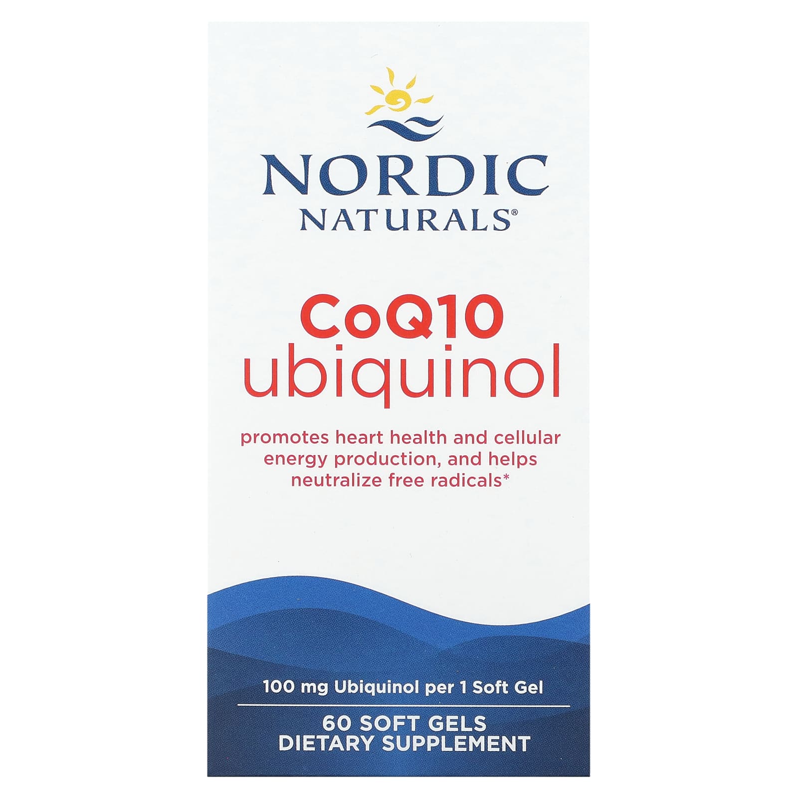 Nordic Naturals, CoQ10 Ubiquinol, 100 mg, 60 Soft Gels - Image 1