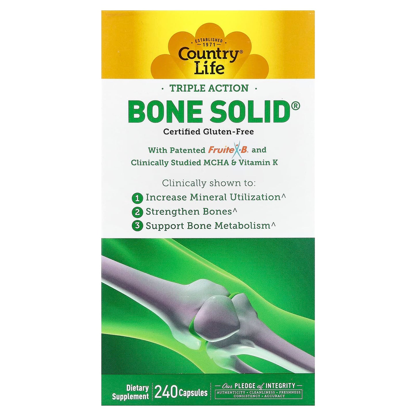 Country Life Bone Solid Triple Action Bone Health Supplement - Image 1