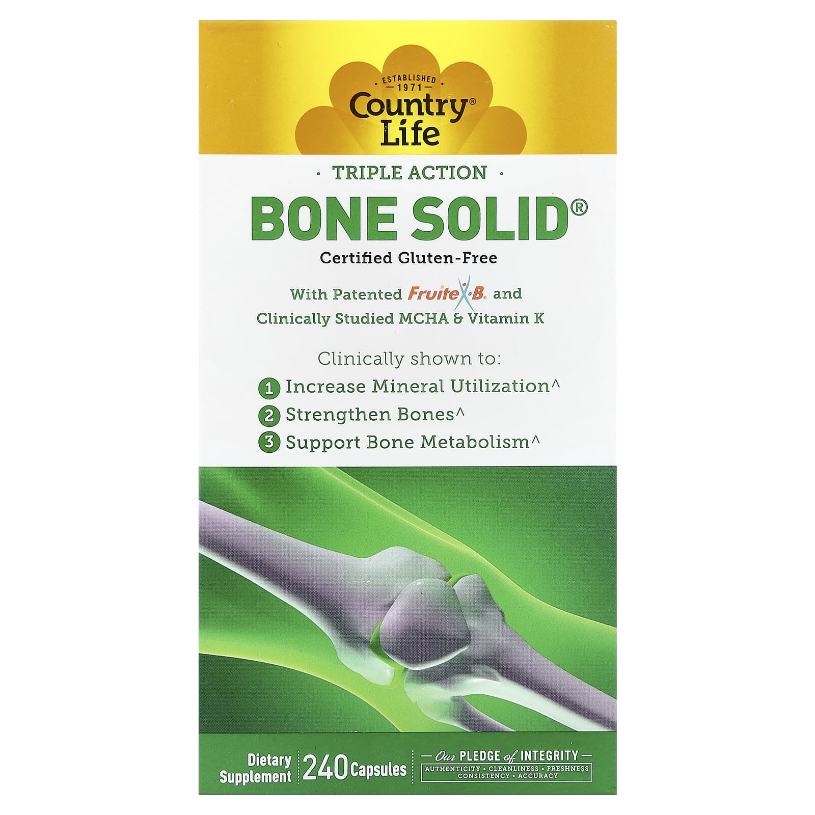 Country Life Bone Solid Triple Action Bone Health Supplement - Image 1
