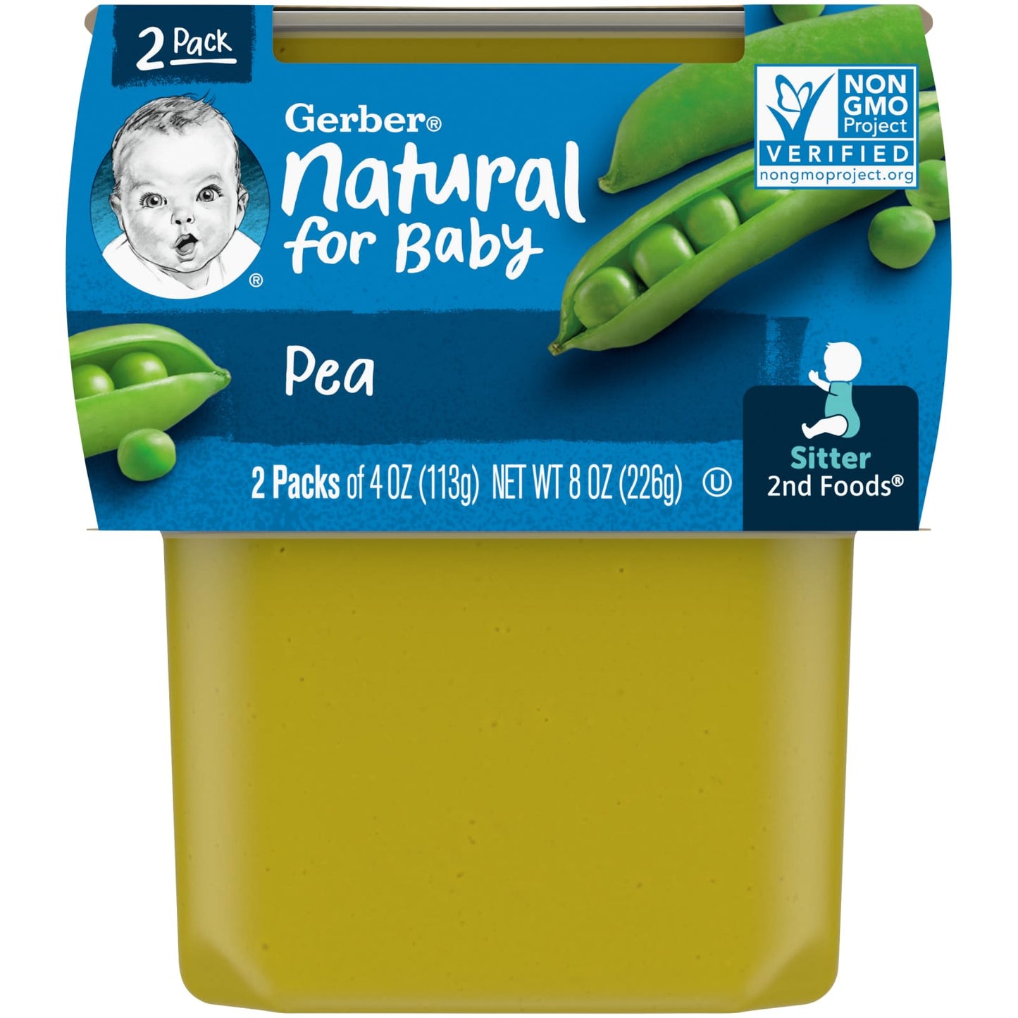 <strong>Pure and Nutritious Gerber Peas for Your Baby</strong> - 2 Pack, 4 oz Each - Image 1