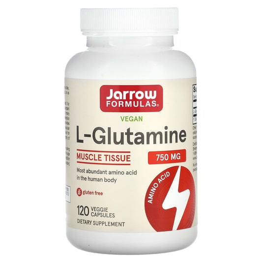 Jarrow Formulas L-Glutamine Supplement 750mg - 120 Veggie Capsules - Image 1