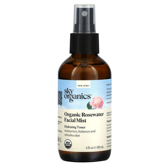 Sky Organics, Organic Rosewater Facial Mist, 4 fl oz (118 ml) - Image 1