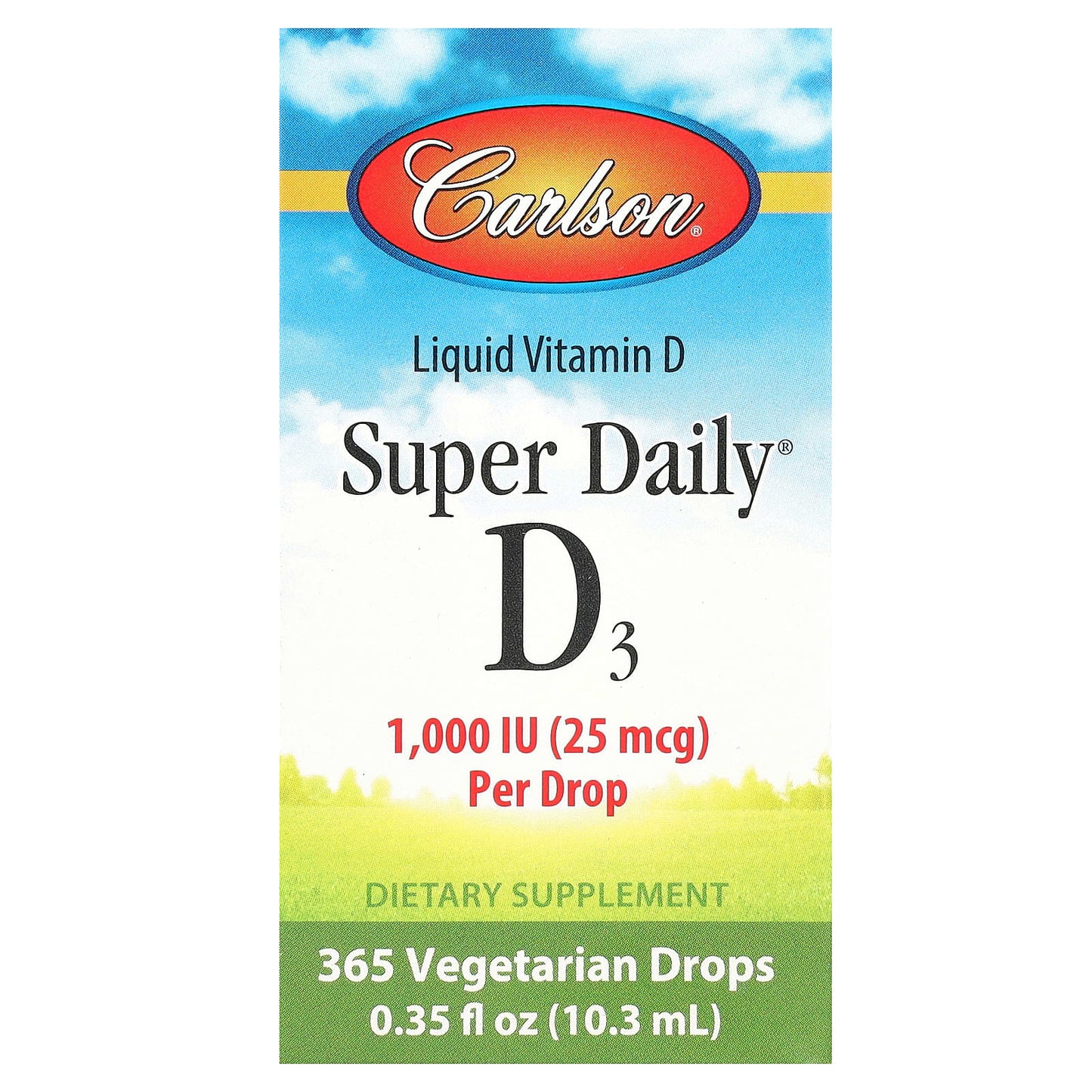 Carlson Super Daily Vitamin D3 25mcg (1000 IU) Liquid Supplement - Image 1