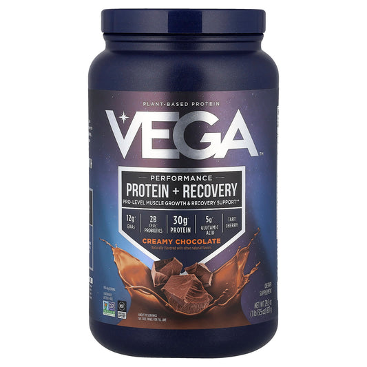 Vega, Plant-Based Protein, Performance Protein + Recovery, Creamy Chocolate, 1 lb 13.5 oz (837 g) - Image 1
